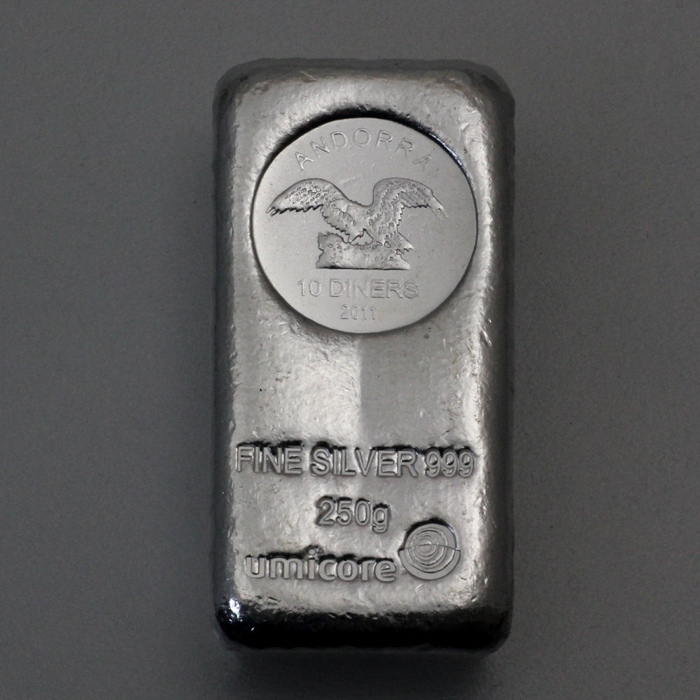 Münzbarren 250g "Andorra/UMICORE" (999 Ag) - Hauptansicht