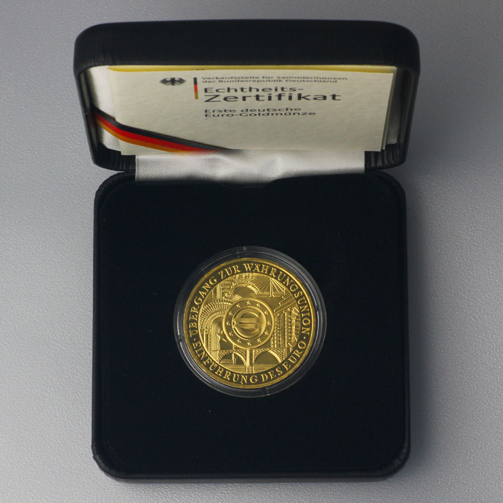 Goldmünze 200 Euro "Einführung des Euro" 2002 Etui (Deutschland) - Detailansicht 2