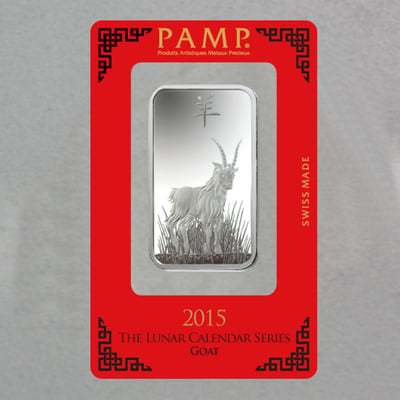 Silberbarren 1oz "Ziege 2015" Lunar PAMP - Miniaturansicht 1