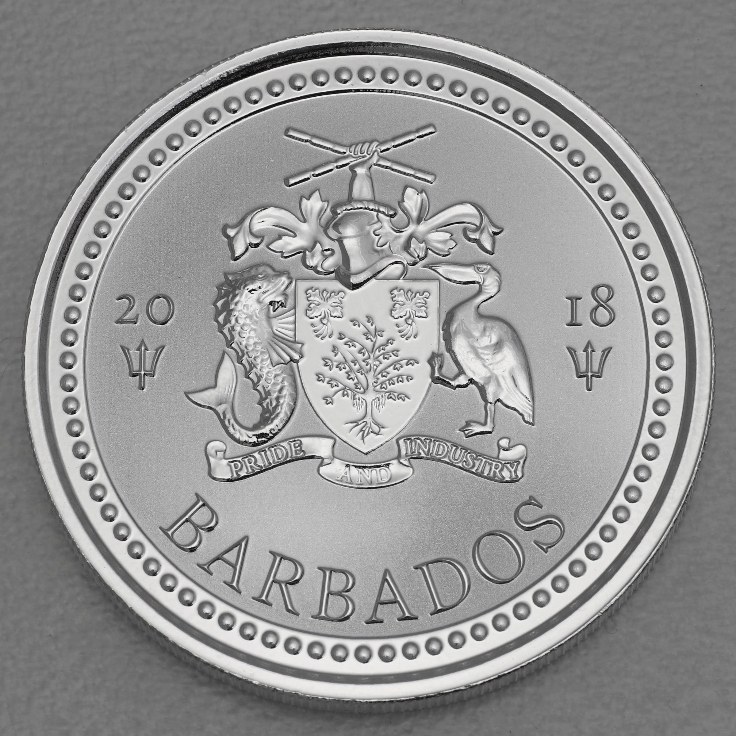Silbermünze 1oz "Trident / Dreizack" 2018 (Barbados) - Detailansicht 1