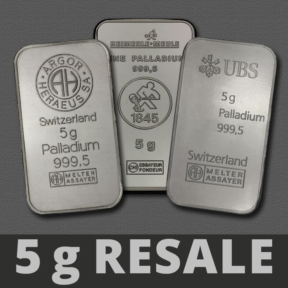 Palladiumbarren 5g "Resale" - Hauptansicht