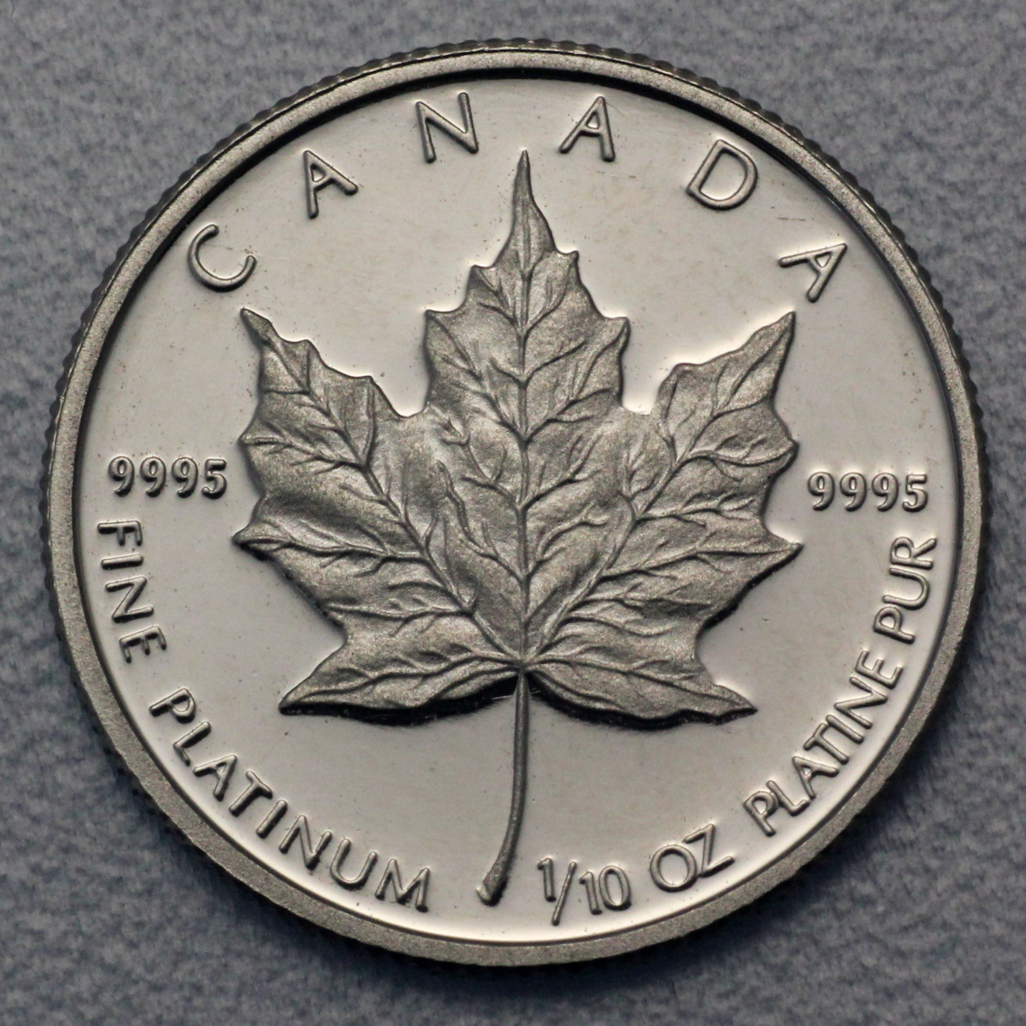 Platinmünze 1/10oz "Maple Leaf" 19% (Kanada) - Hauptansicht