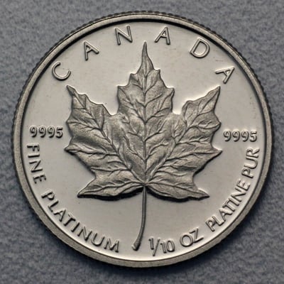 Platinmünze 1/10oz "Maple Leaf" 19% (Kanada) - Miniaturansicht 1