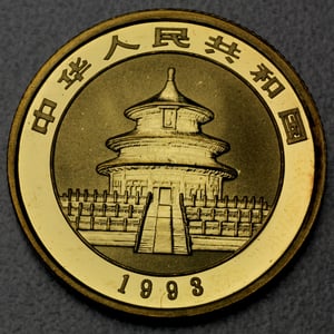 Goldmünze 1/4oz "Panda" 1993 (China) - Miniaturansicht 2