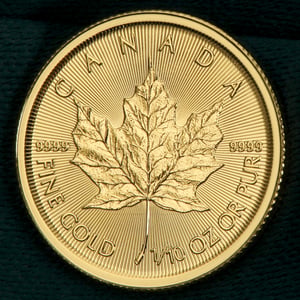 Goldmünze 1/10oz "Maple Leaf" aktueller Jahrgang (Kanada) - Miniaturansicht 5