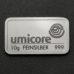 Silberbarren 10g UMICORE geprägt - Hauptansicht