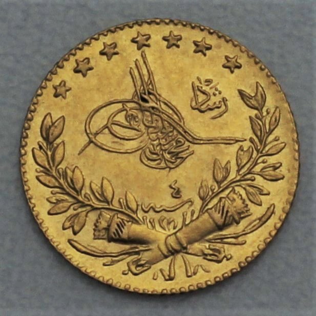 Goldmünze 25 Piaster "Tughra" (Türkei) - Detailansicht 1