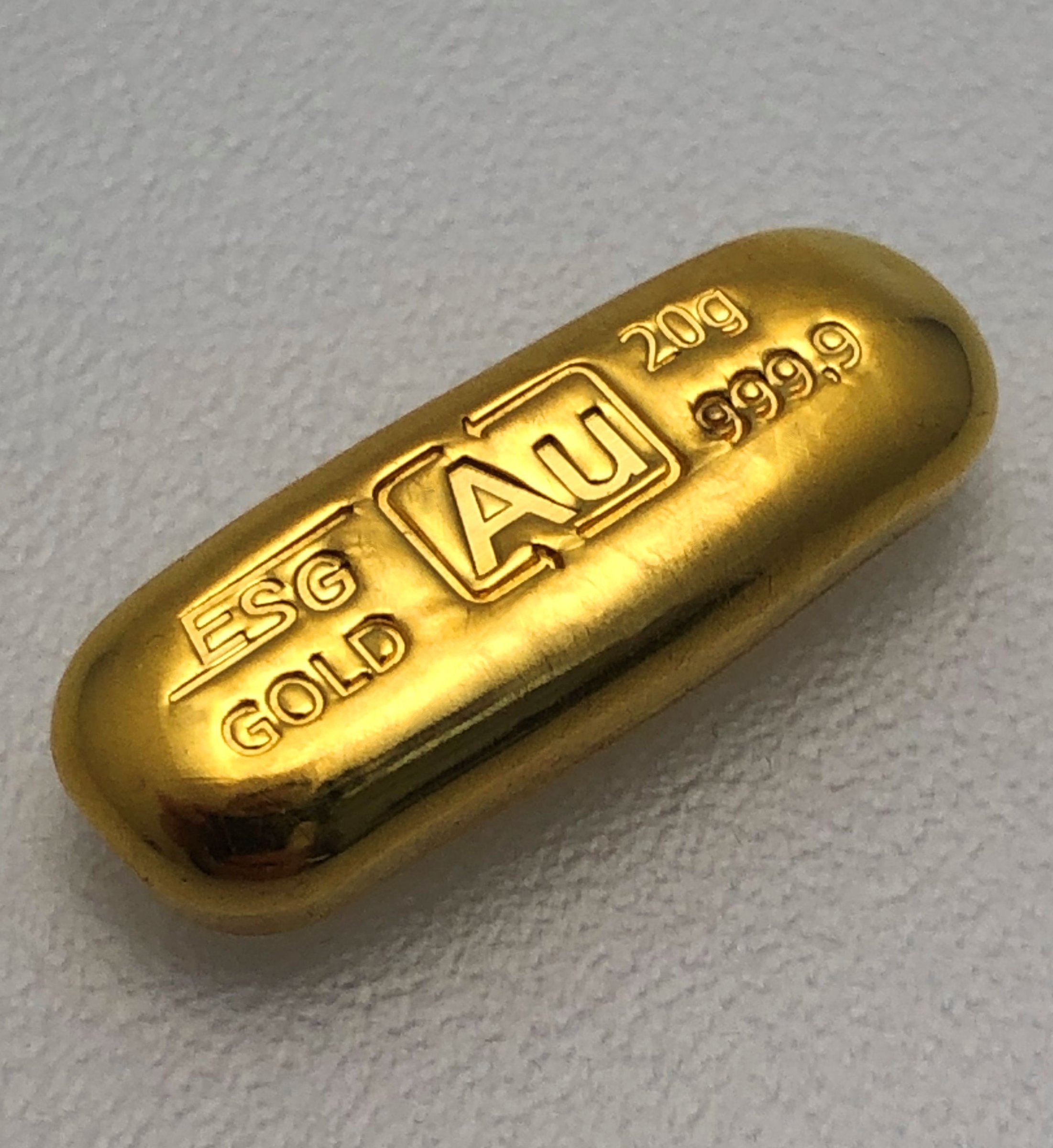 Goldbarren 20g Au-Gussbarren, Feingold - Hauptansicht