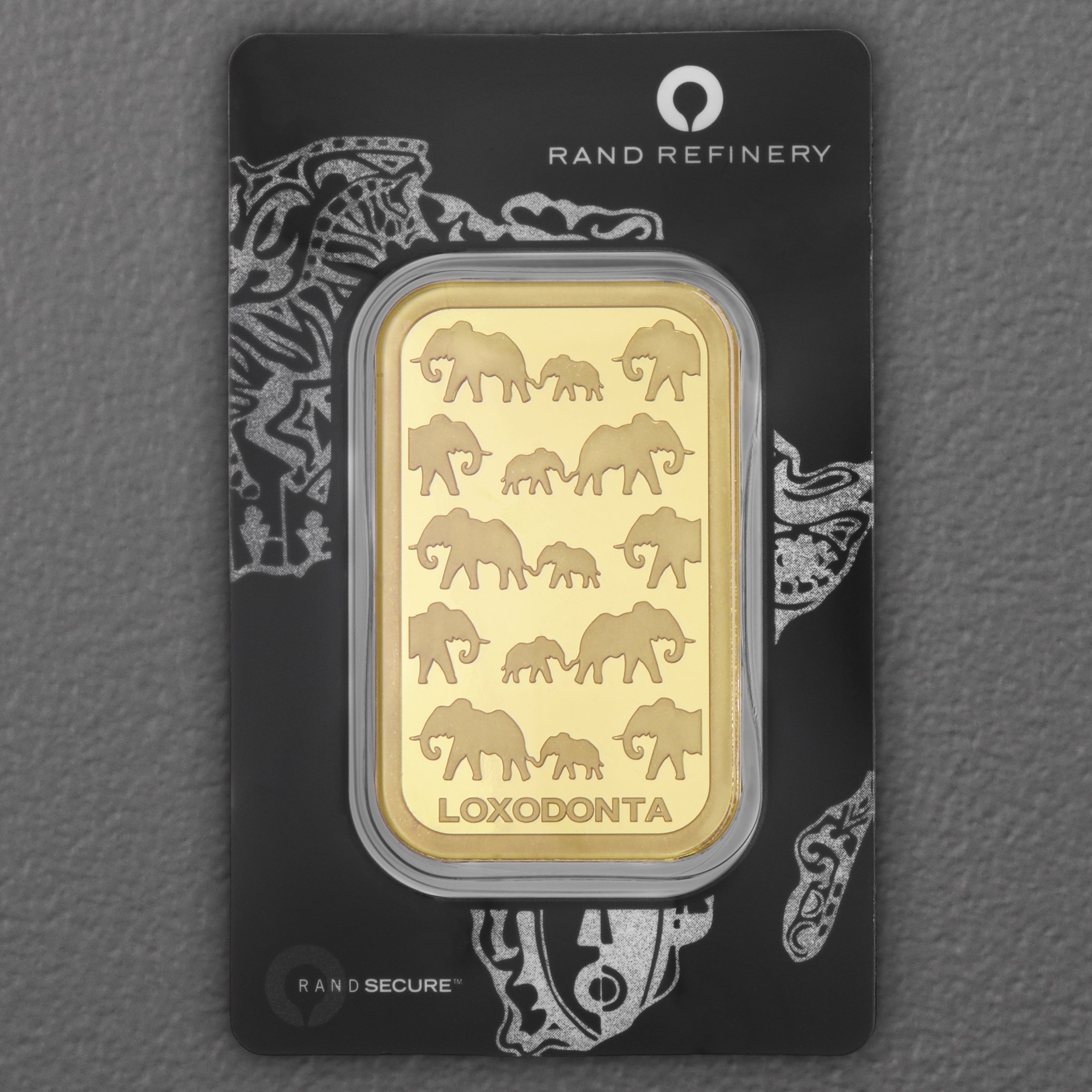Goldbarren 100g Rand Refinery "Elefanten-Motiv" - Hauptansicht