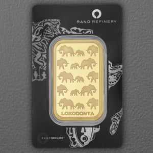 Goldbarren 100g Rand Refinery "Elefanten-Motiv" - Hauptansicht