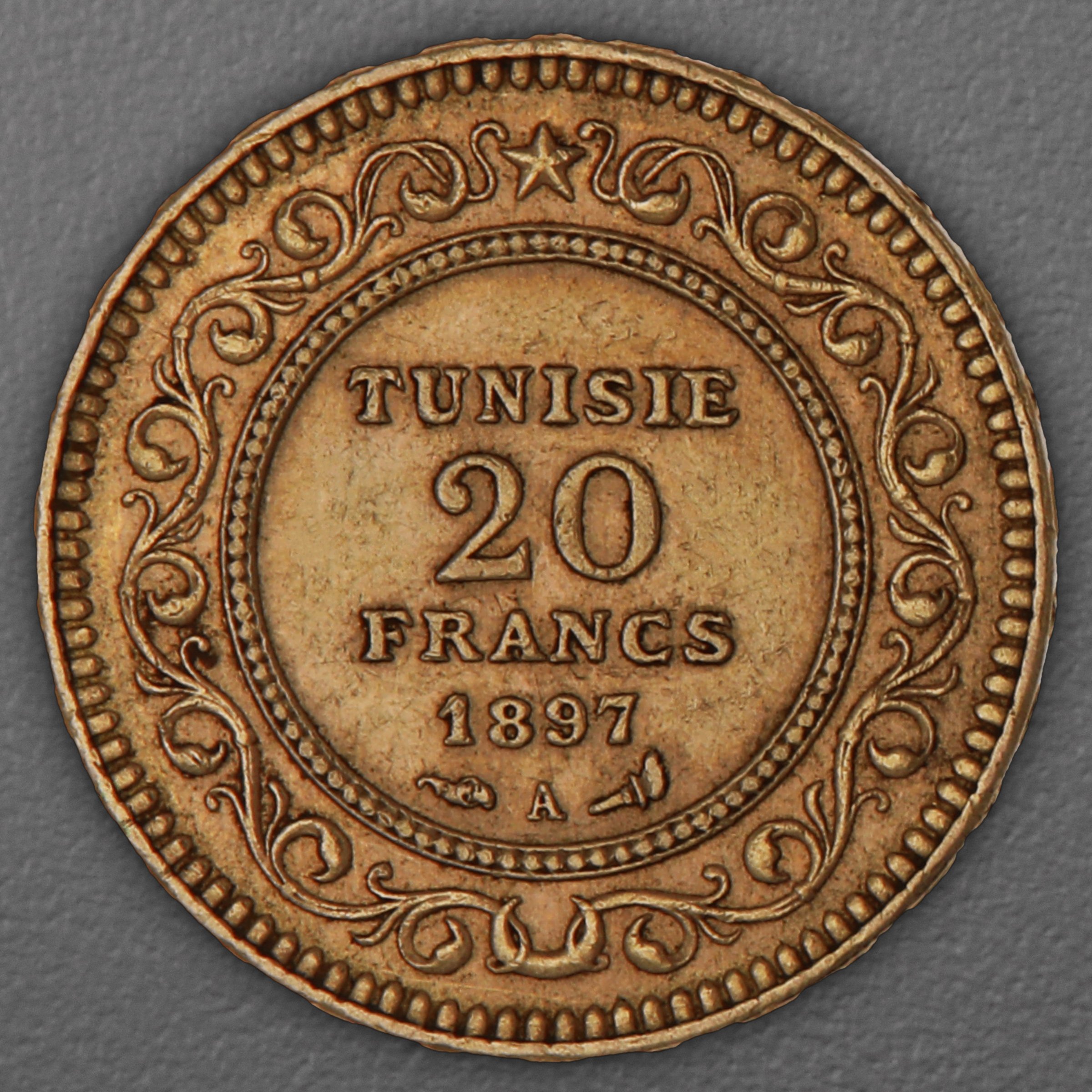 Goldmünze 20 Francs "Tunisie" (Tunesien) - Detailansicht 1