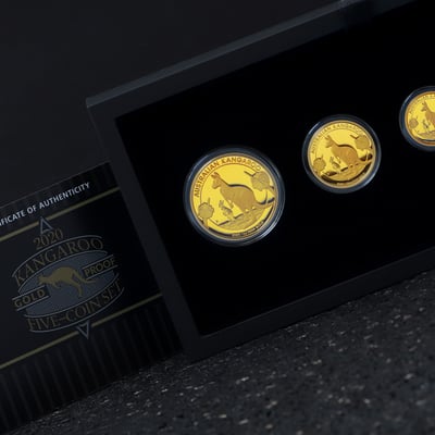 Goldmünzen "Känguru" 2020 (PP) Set – 5-teilig (Australien) - Miniaturansicht 2