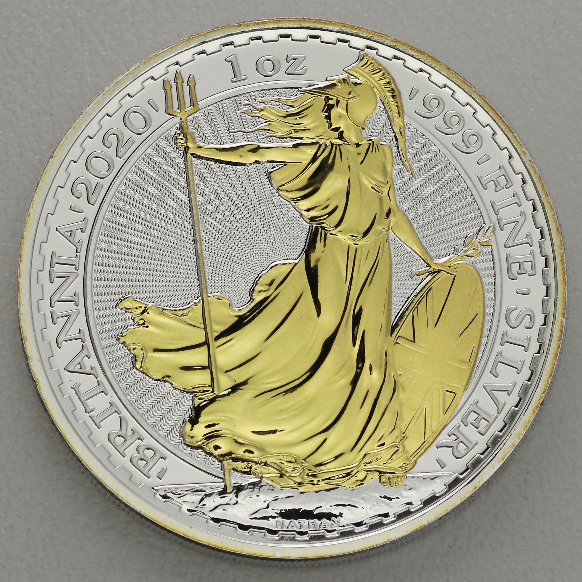 Silbermünze 1oz "Britannia" 2020 (vergoldet) (Großbritannien) - Hauptansicht