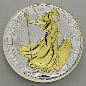 Silbermünze 1oz "Britannia" 2020 (vergoldet) (Großbritannien) - Hauptansicht