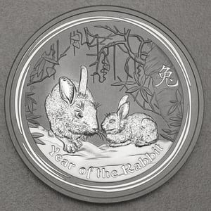 Silbermünze 5oz "Hase" 2011 Lunar II – Year of the Rabbit diff. (Australien) - Miniaturansicht 1