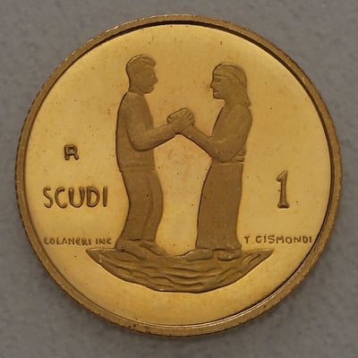Goldmünze "1 Scudo" 1994 Internationales Jahr der Familie (San Marino) - Miniaturansicht 1