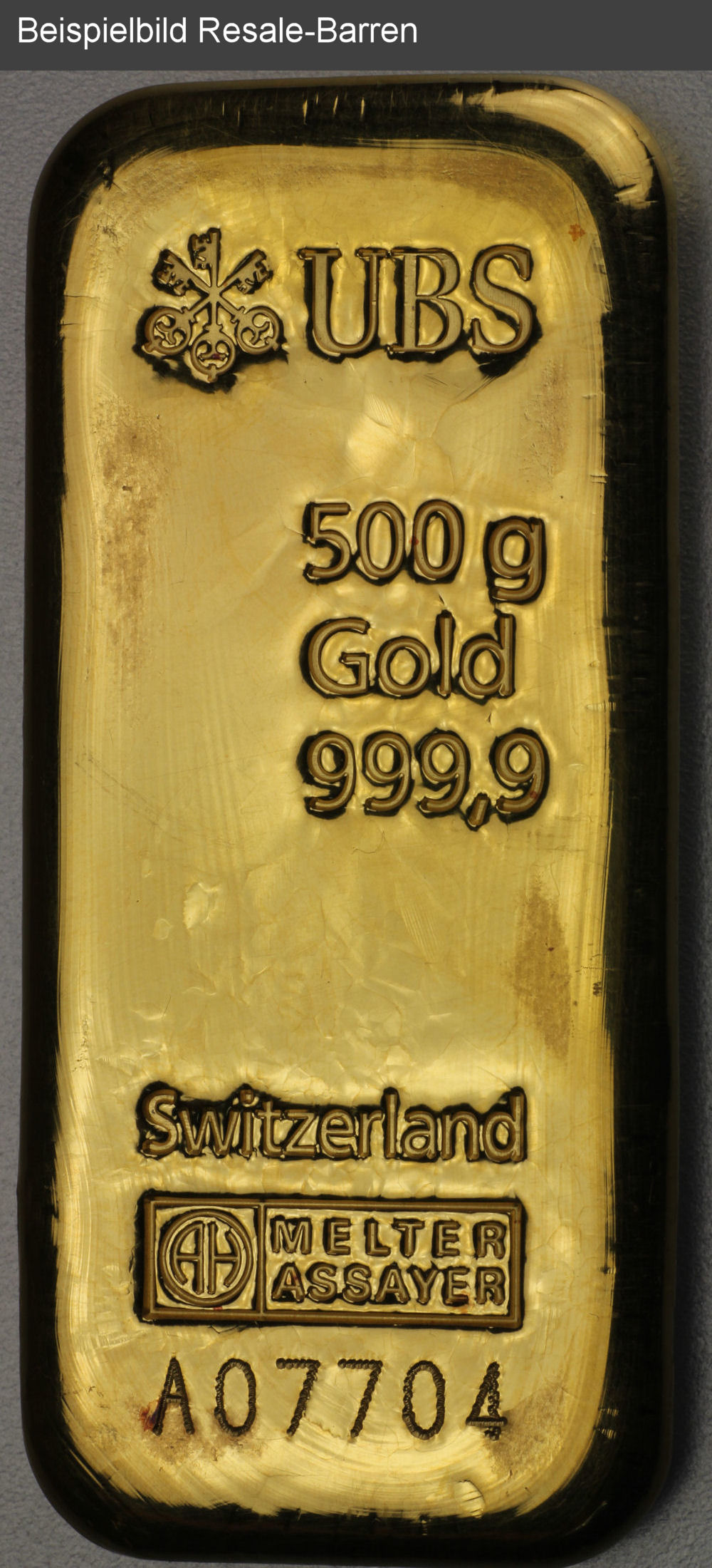 Goldbarren 500g "Resale" (div. Hersteller) - Detailansicht 1