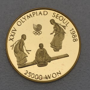 Goldmünze 25000 Won "Seesaw" 1988 24. Olympiade in Seoul 1988 (Südkorea) - Miniaturansicht 1