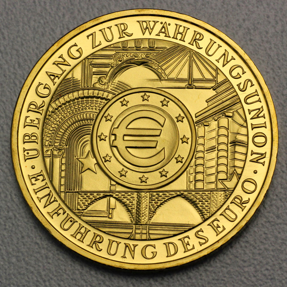 Goldmünze 200 Euro "Einführung des Euro" 2002 Etui (Deutschland) - Hauptansicht