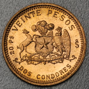 Goldmünze 20 Pesos "Liberty" 1926-1980 (Chile) - Miniaturansicht 2