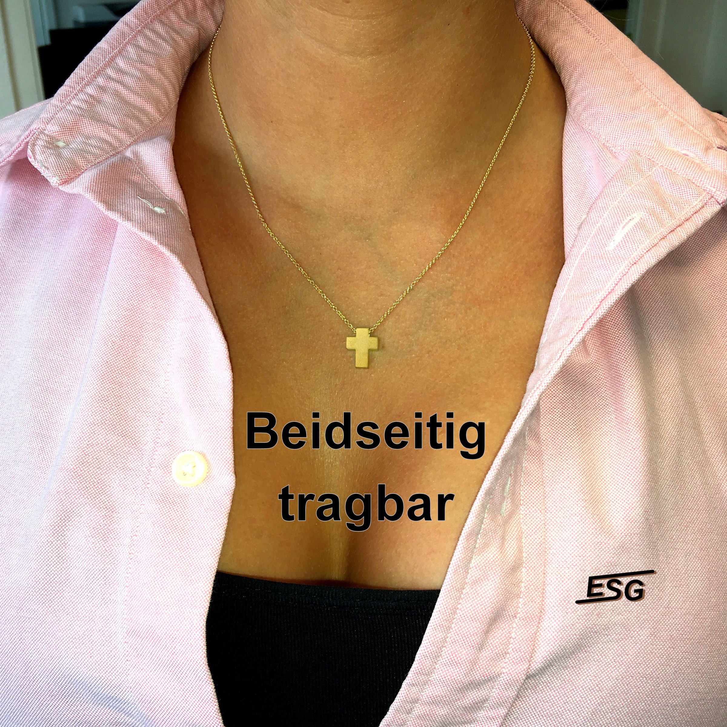 Goldanhänger "Kreuz aus Isargold" (Naturgold) - Detailansicht 6