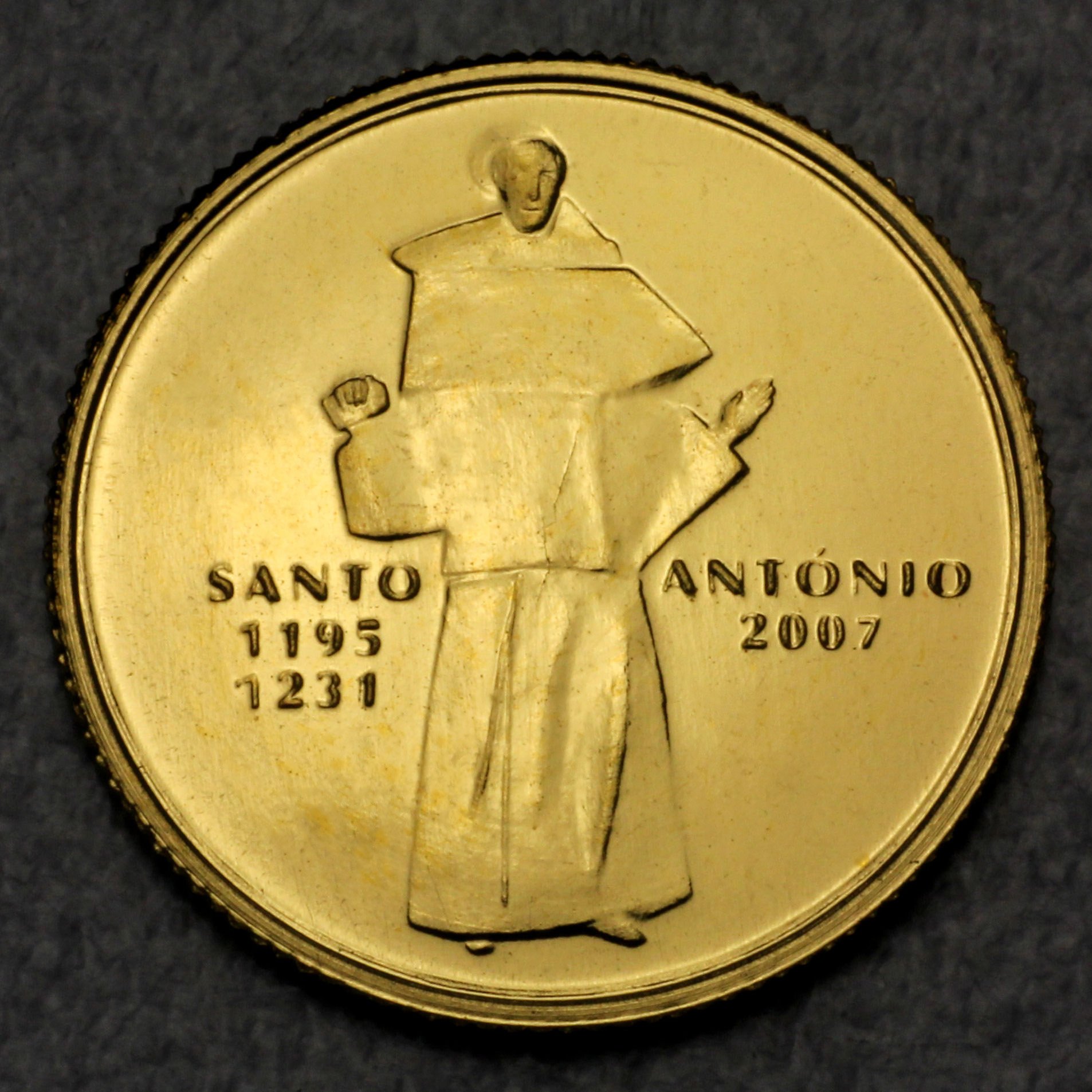 Goldmünze 0,25 Euro "Santo Antonio" 2007 (Portugal) - Hauptansicht
