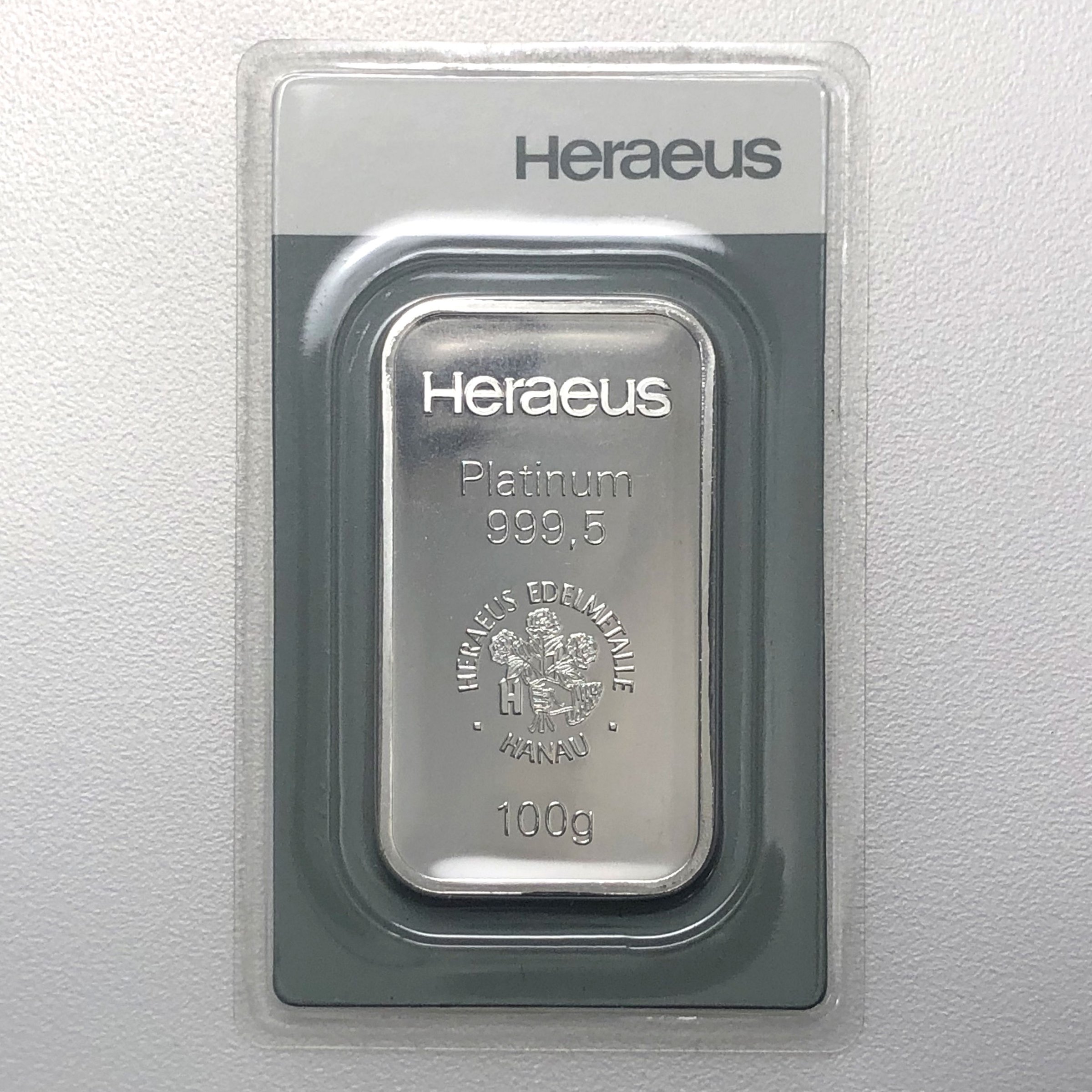 Platinbarren 100g HERAEUS (999,5 Pt) - Hauptansicht