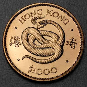 Goldmünze 1000 Dollar "Year of the Snake" 1977 (Hongkong) - Hauptansicht
