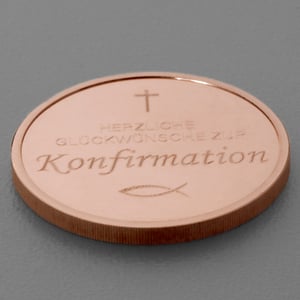 Kupfermedaille "Konfirmation" Gravurmedaille - Miniaturansicht 3