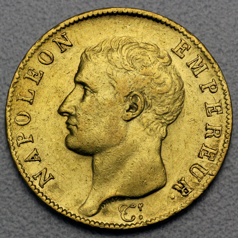 Goldmünze 40 Francs "Napoleon I." ohne Kranz (Frankreich) - Hauptansicht