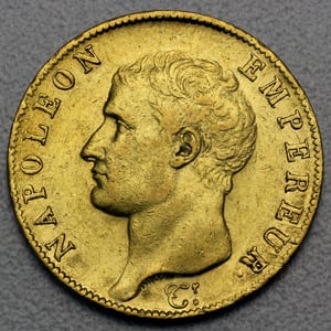 Goldmünze 40 Francs "Napoleon I." ohne Kranz (Frankreich) - Hauptansicht