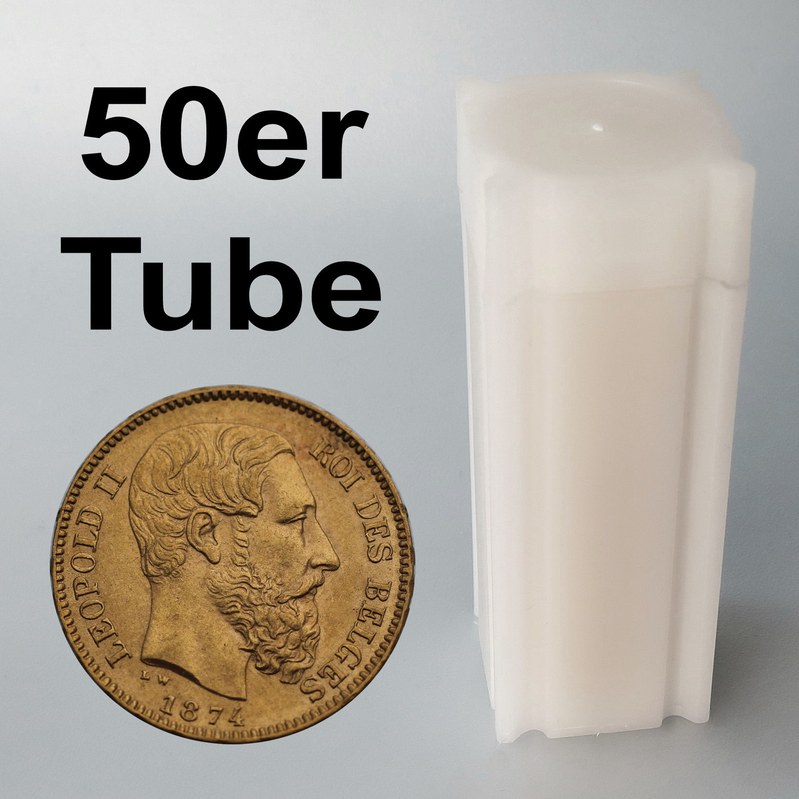 Goldmünze 50 x 20 Francs "Leopold II." Tube (Belgien) - Hauptansicht