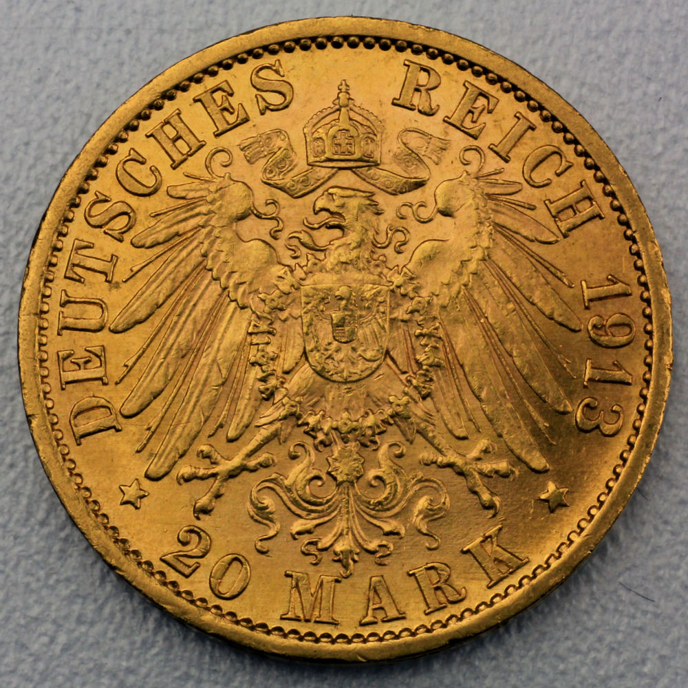 Goldmünze 20 Mark "Wilhelm II." Uniform (Preußen) - Detailansicht 1