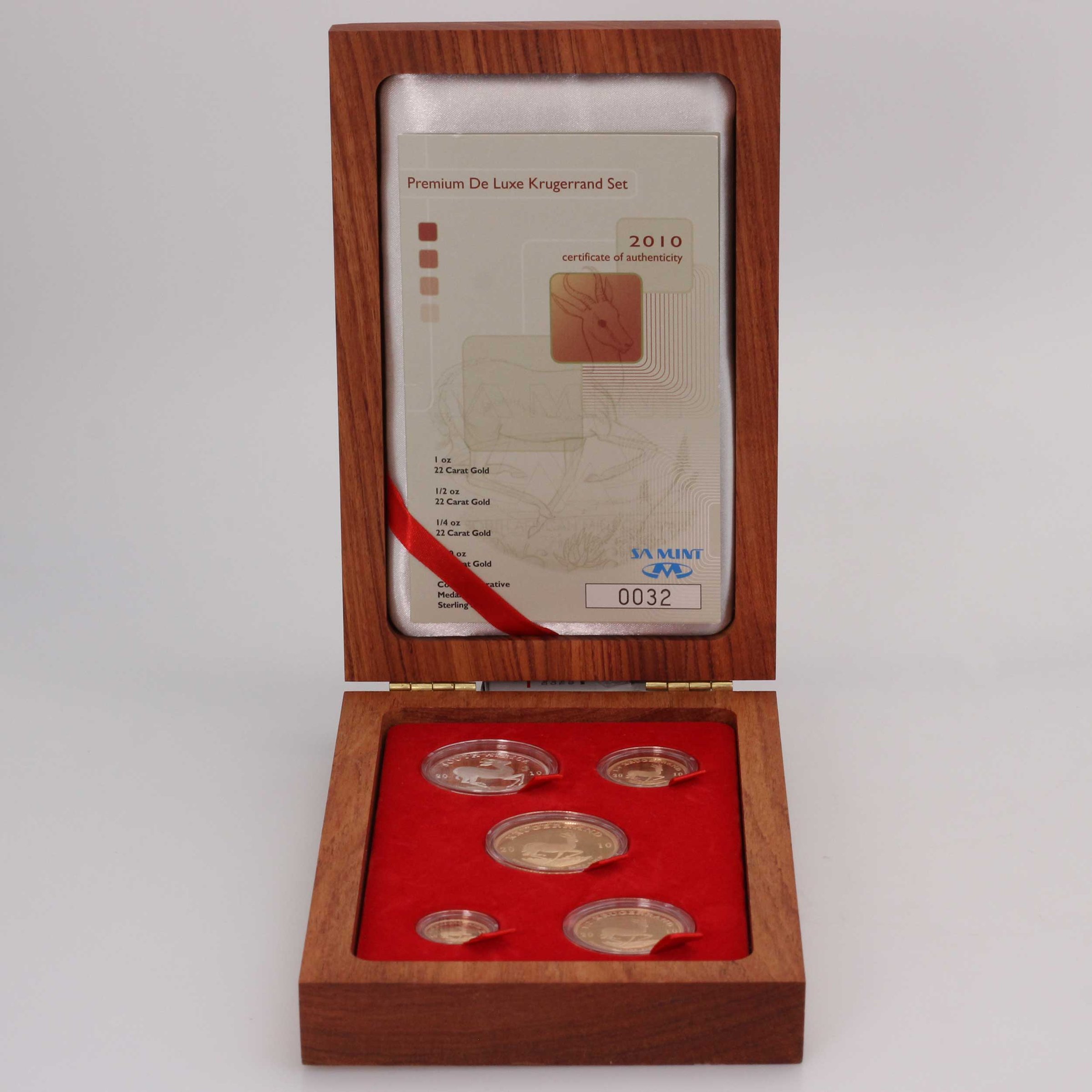 Goldmünzen 4 x "Krügerrand" 2010 (PP) Premium de Luxe Set – 5-teilig (Südafrika) - Detailansicht 2