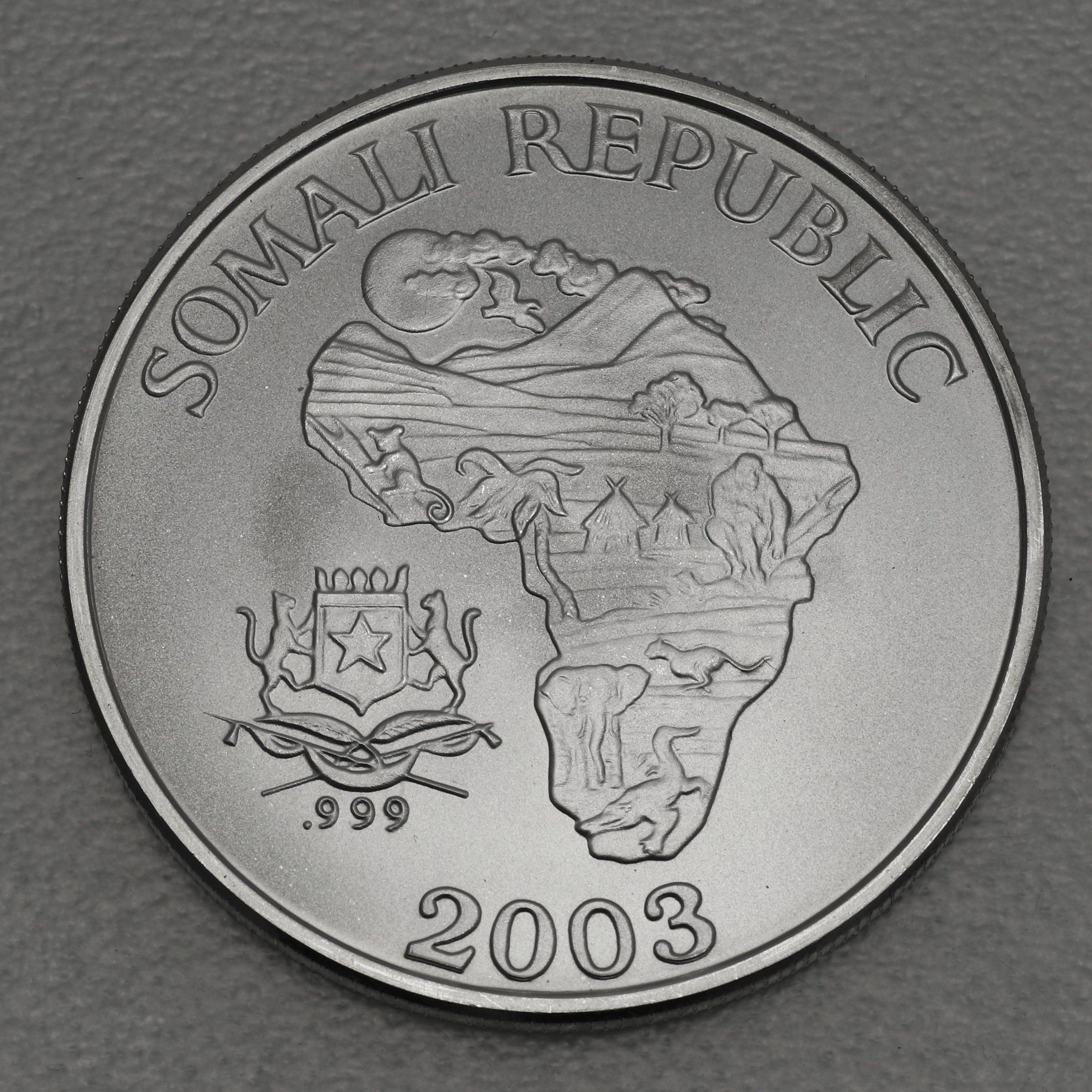 Silbermünze 1oz "Affe" 2003 The African Monkey (Somalia) - Detailansicht 1