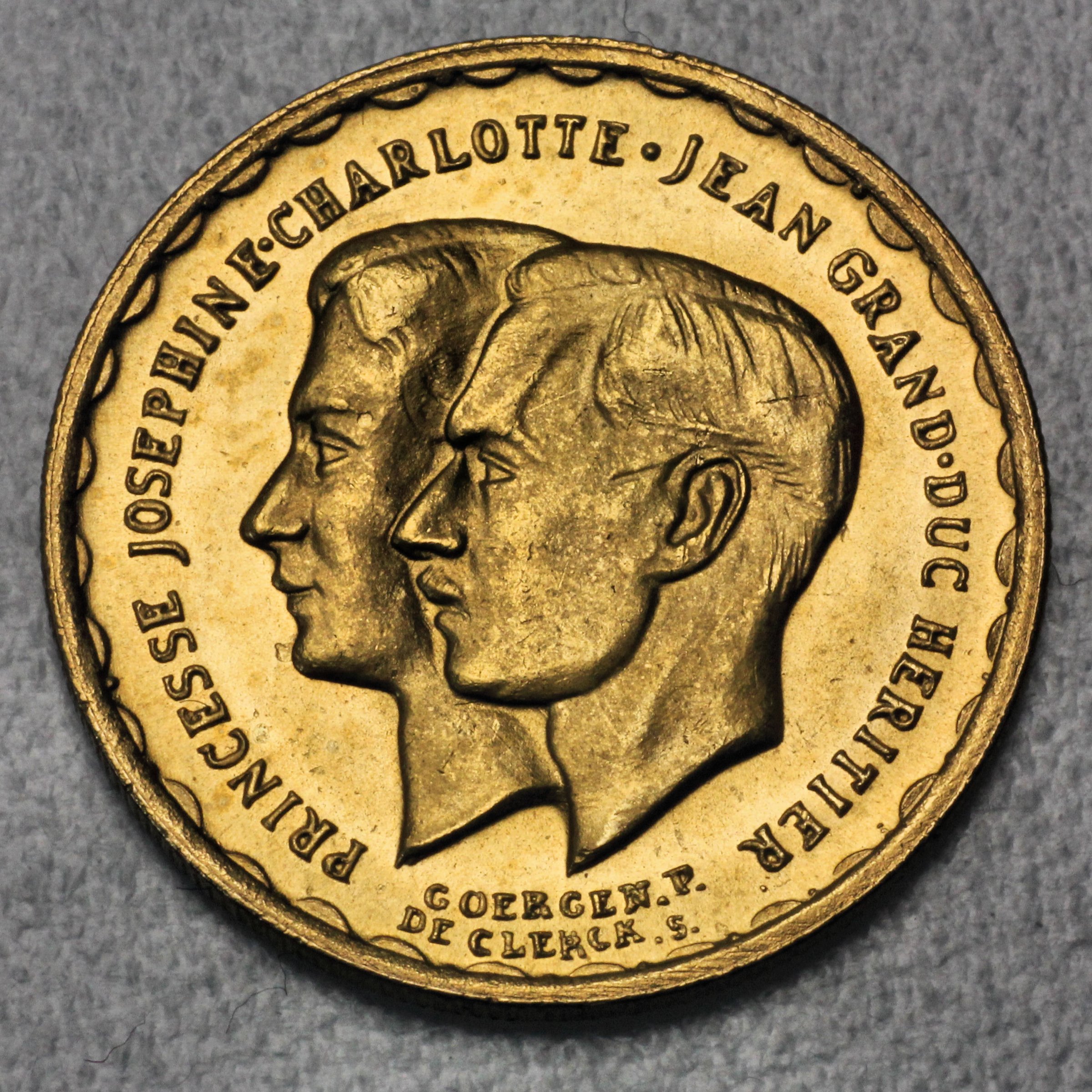 Goldmünze 20 Francs 1953 (Luxemburg) - Hauptansicht