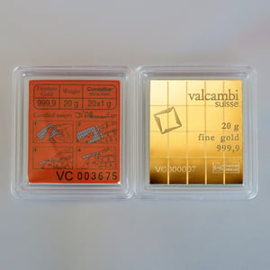 Goldtafel VALCAMBI (20x 1g Au CombiBar) "Resale" - Hauptansicht