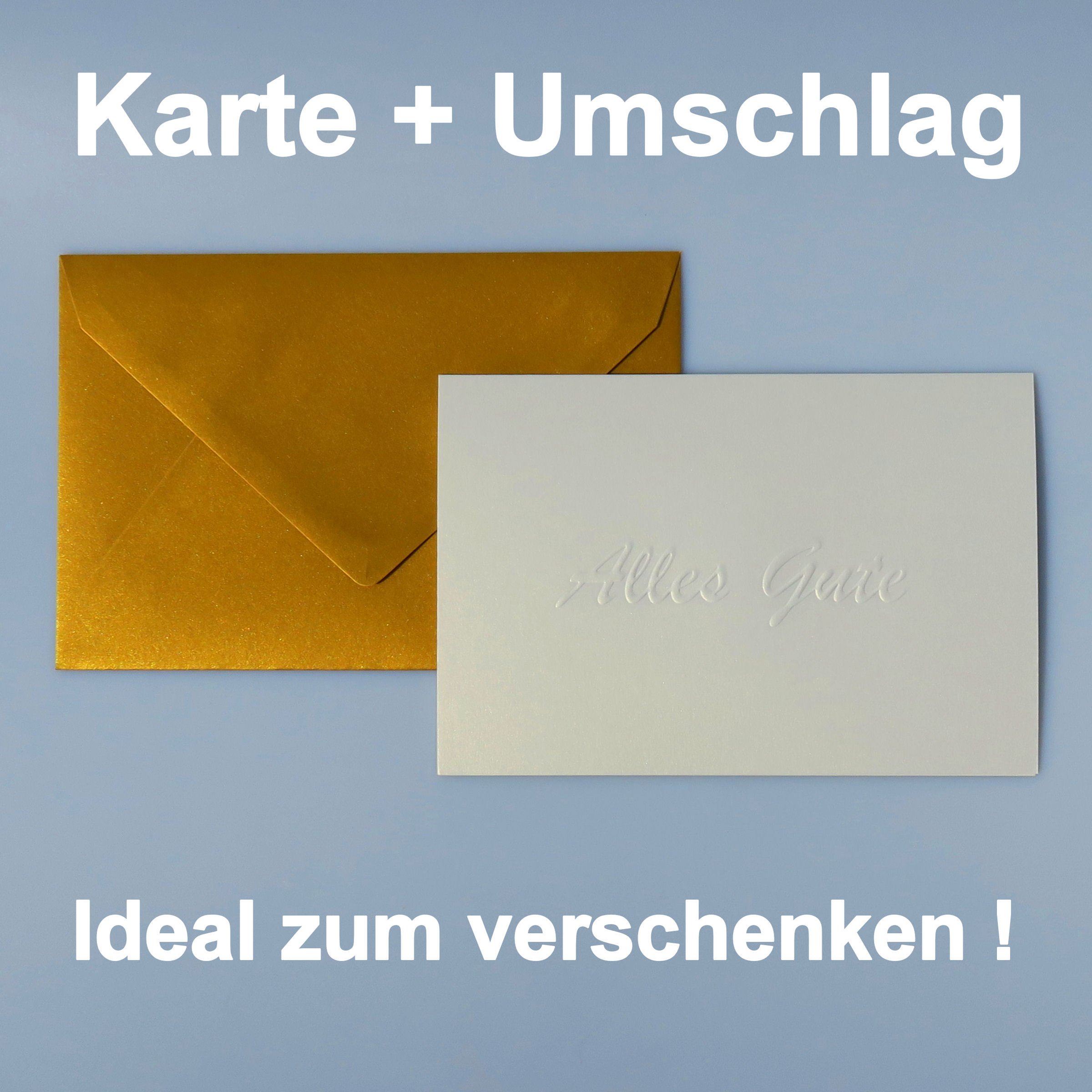 Geschenk-Karte "Alles Gute" mit goldenem Umschlag - Detailansicht 3