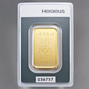 Goldbarren 20g HERAEUS geprägt - Miniaturansicht 2