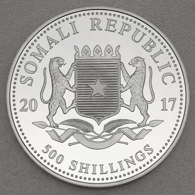 Silbermünze 5oz "Elefant" 2017 African Wildlife (Somalia) - Miniaturansicht 2