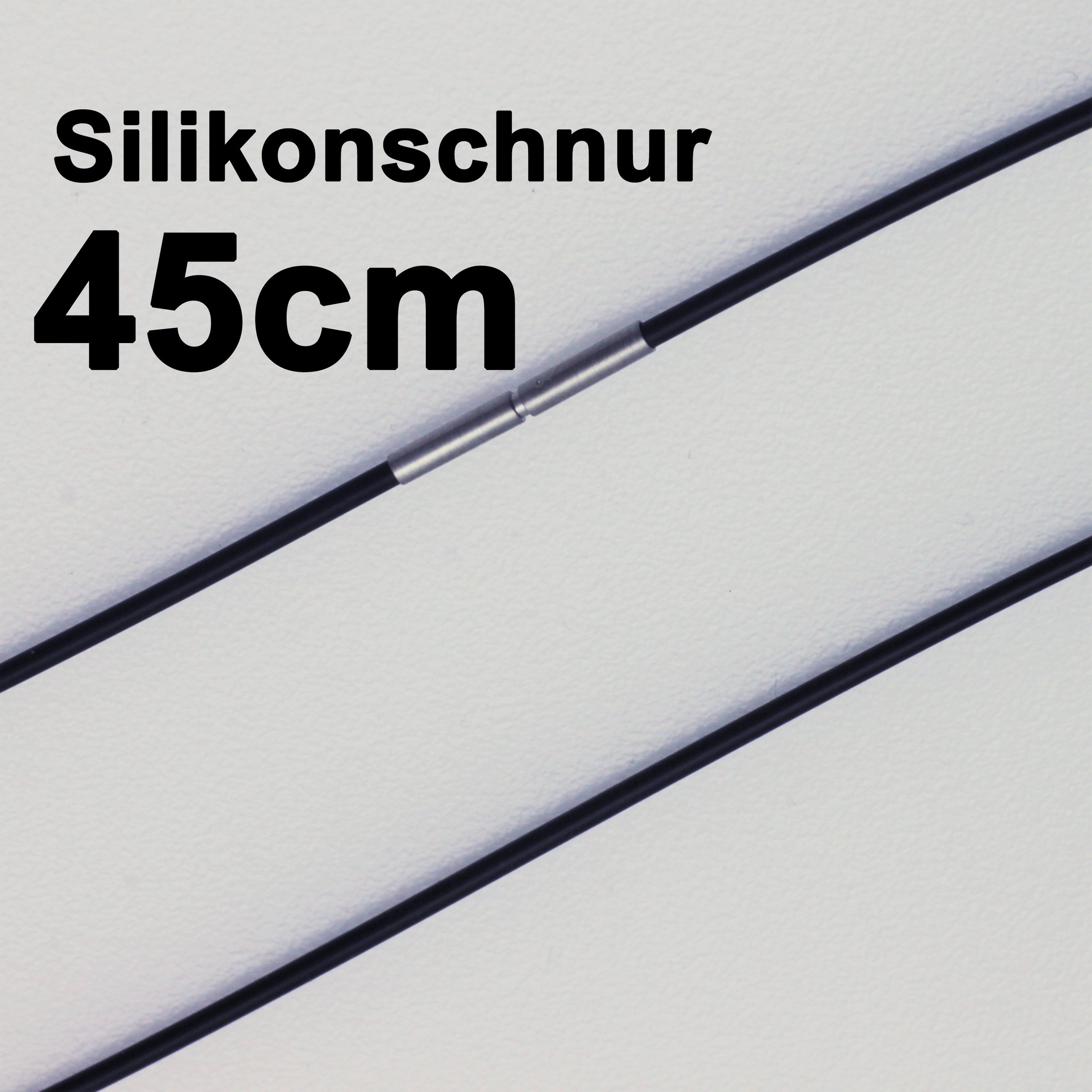 Silikonschnur schwarz 45 cm mit Bajonettverschluss - Hauptansicht