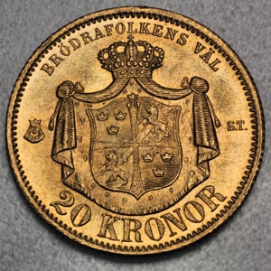 Goldmünze 20 Kronor "Oscar II" (Schweden) - Miniaturansicht 2