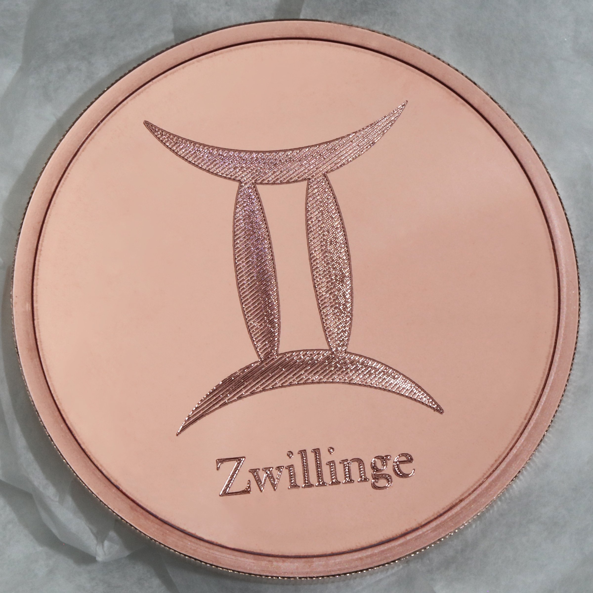 Kupfermedaille "Sternzeichen Zwillinge" Gravurmedaille - Detailansicht 5