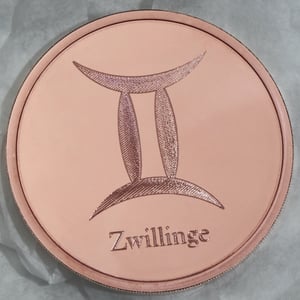 Kupfermedaille "Sternzeichen Zwillinge" Gravurmedaille - Miniaturansicht 6
