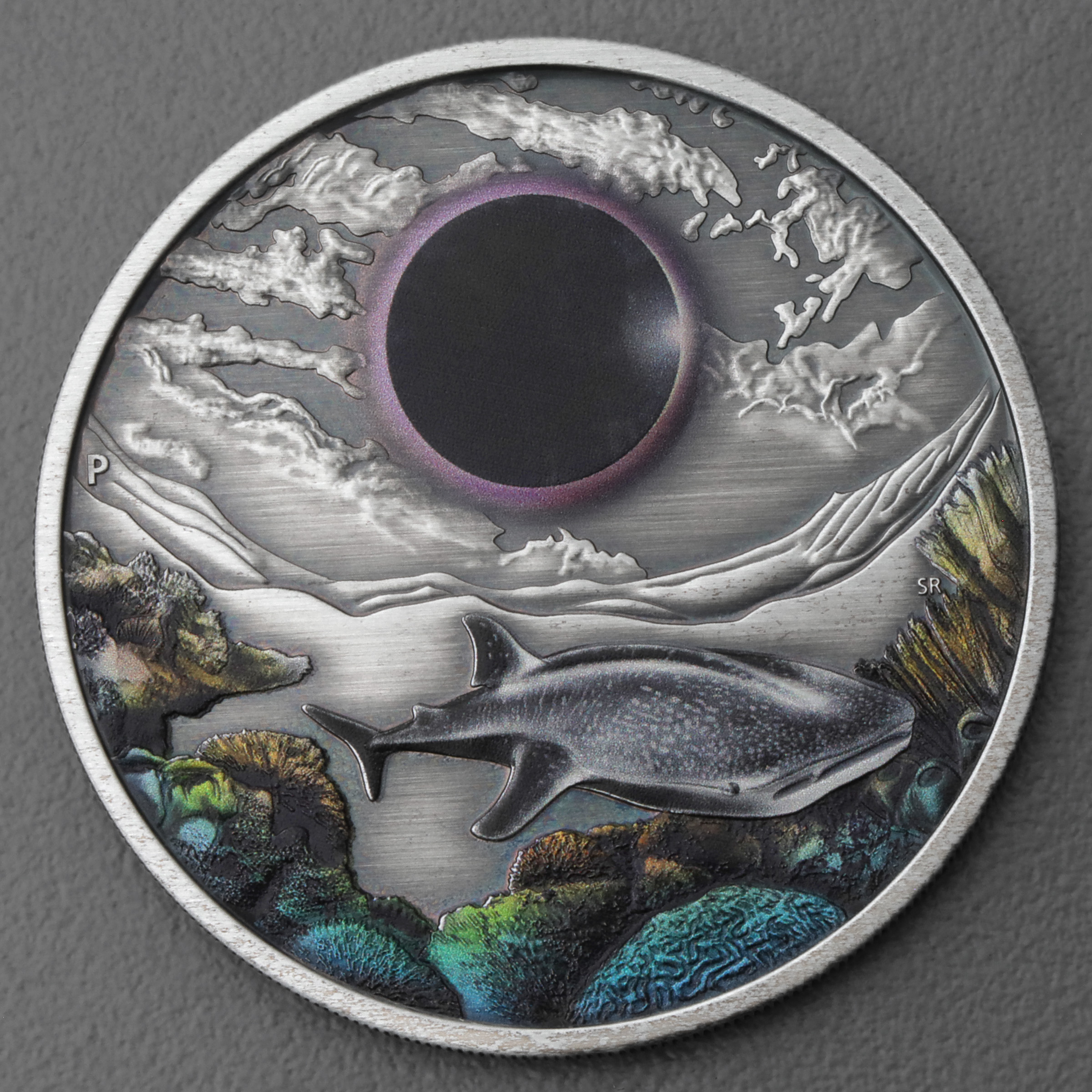 Silbermünze 2oz "Ningaloo Eclipse" 2023 (AF/koloriert) (Australien) - Hauptansicht