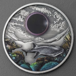 Silbermünze 2oz "Ningaloo Eclipse" 2023 (AF/koloriert) (Australien) - Miniaturansicht 1