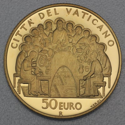 Goldmünze "50 Euro - 2007" Eucharistie (Vatikanstadt) - Hauptansicht
