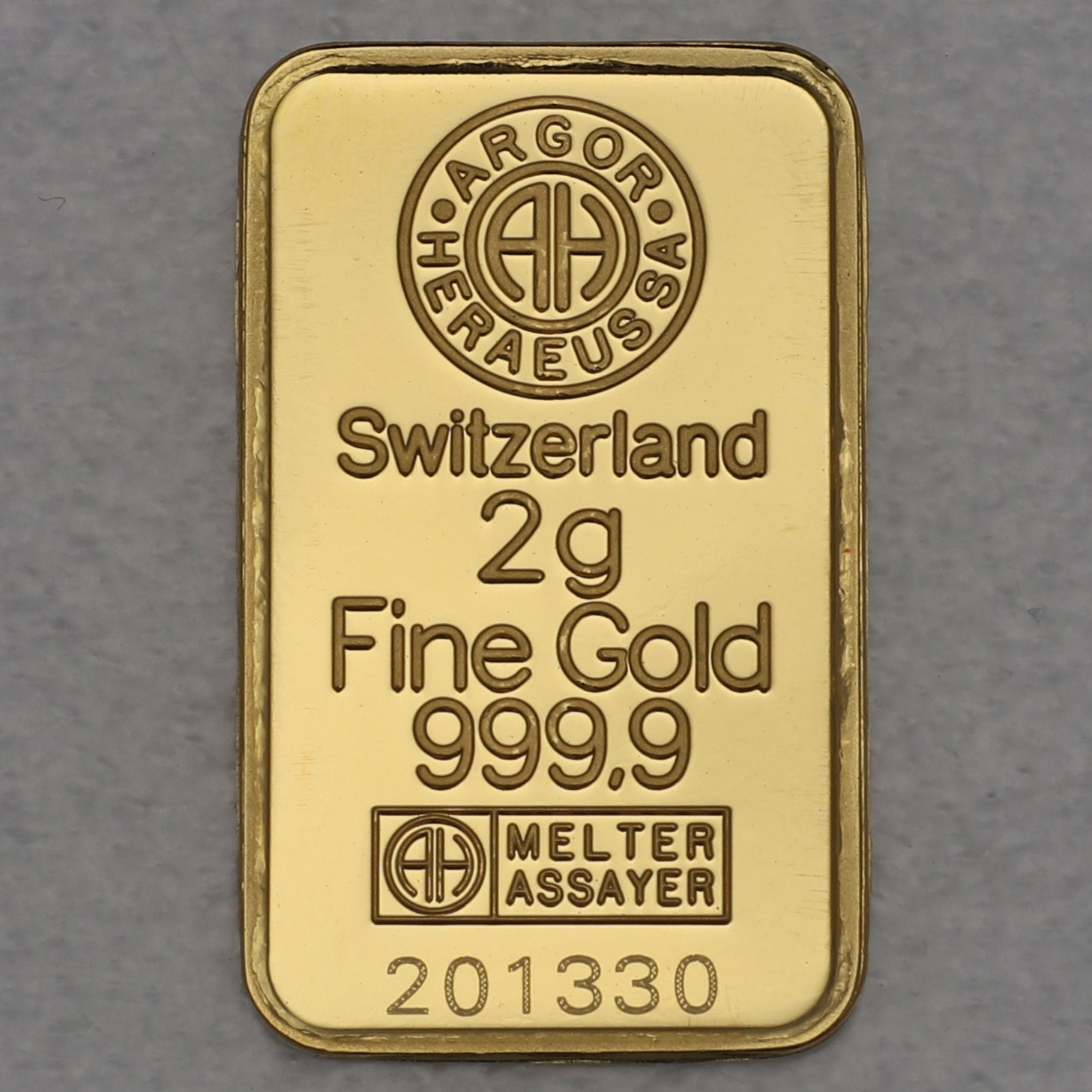 Goldbarren 2g HERAEUS Resale - Detailansicht 1