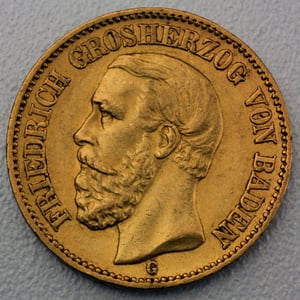 Goldmünze 20 Mark "Friedrich I." (Baden) - Hauptansicht