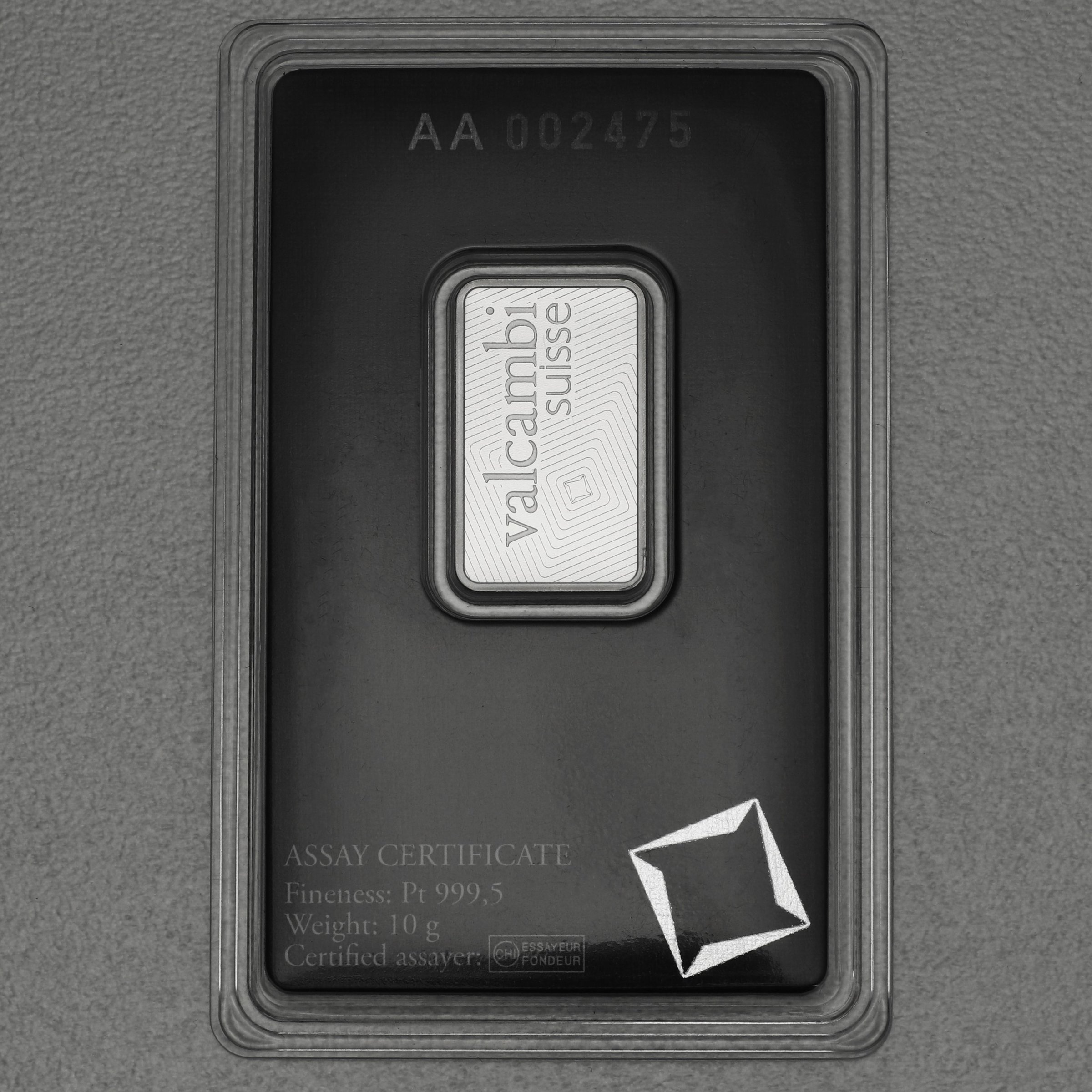 Platinbarren 10g VALCAMBI (Pt) - Detailansicht 1